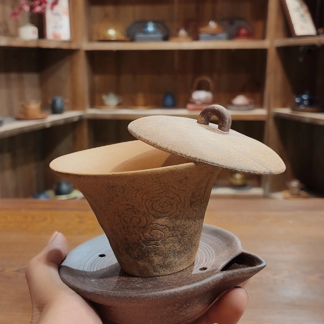 柴烧老岩泥茶器皿