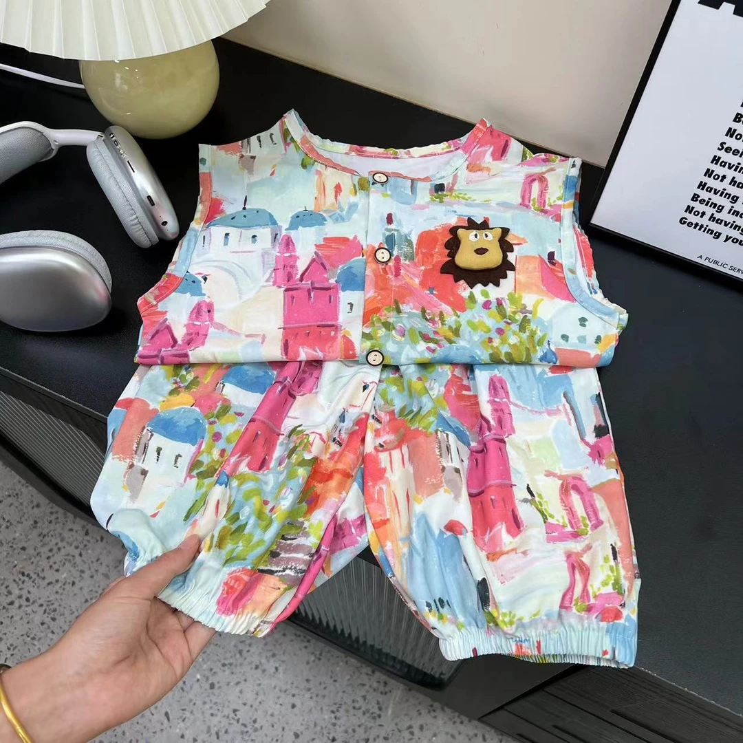 【现货】新款儿童卡通玩偶套装韩版可爱套装男女童休闲两件套