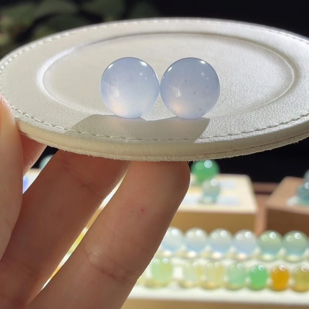 定制翡翠未镶嵌卡13冰紫一对