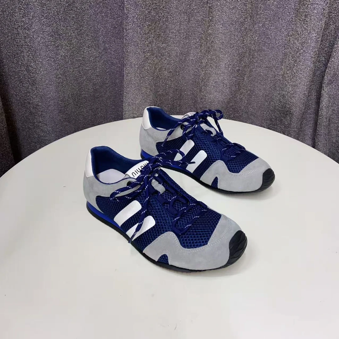 C8731  蓝色  时尚百搭厚底圆头系带阿甘鞋女休闲鞋