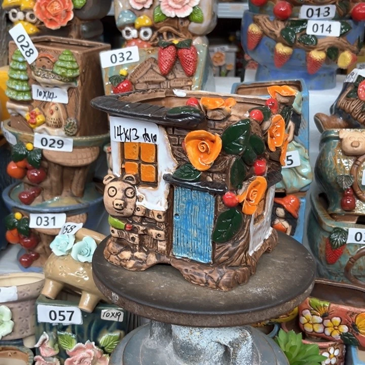 紫砂花盆粗陶材质多肉花盆