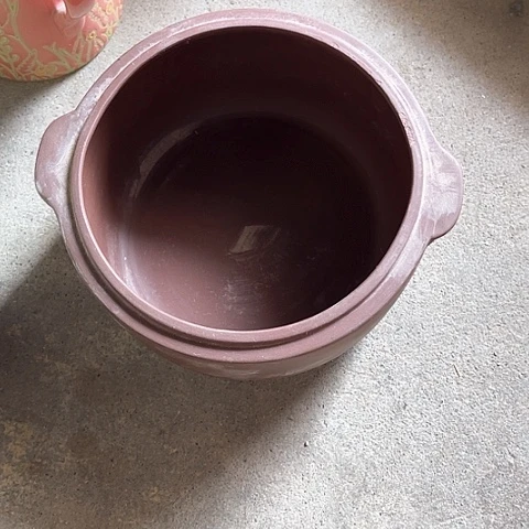 微瑕，不能明火，炖盅1L无盖紫砂口径15