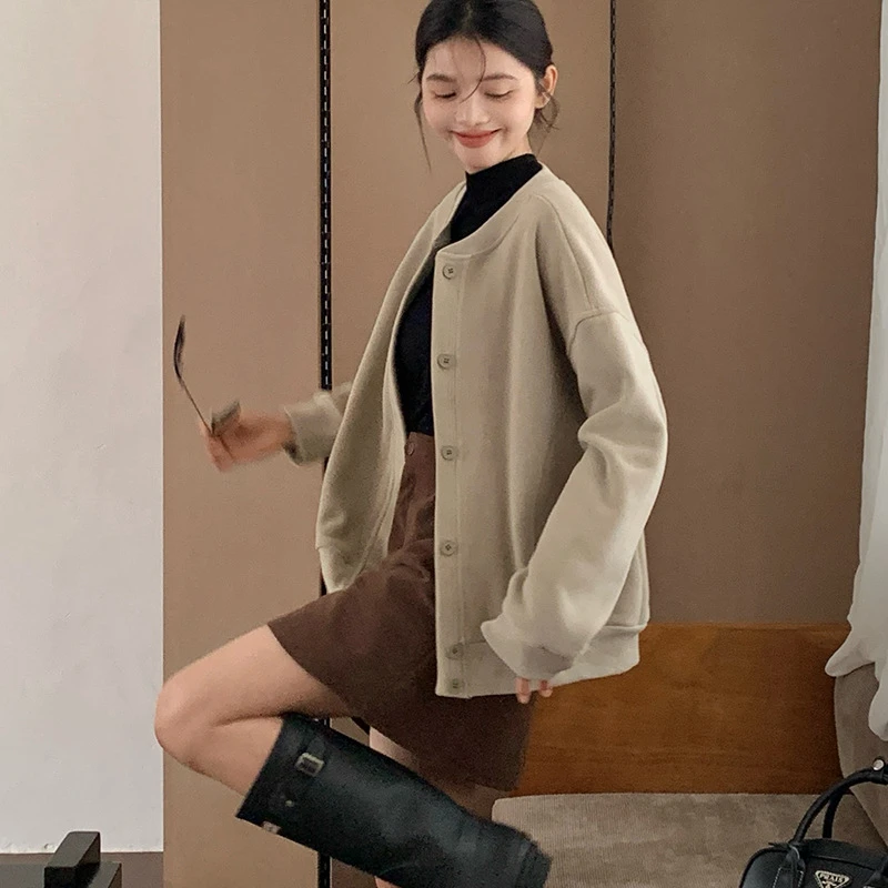 女秋冬纽扣睡衣