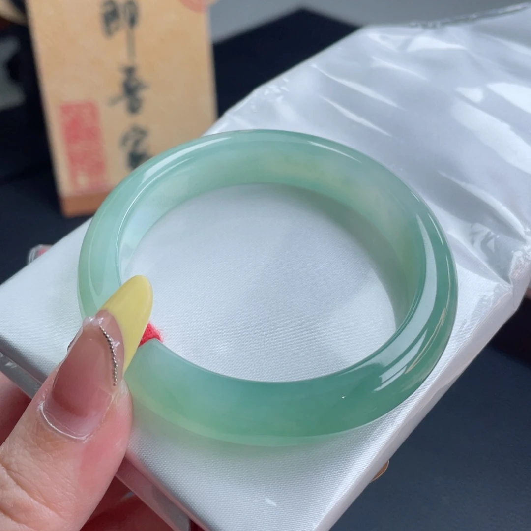 未镶嵌手镯翡翠54.4清水出芙蓉 天然去雕饰 抢手货15号