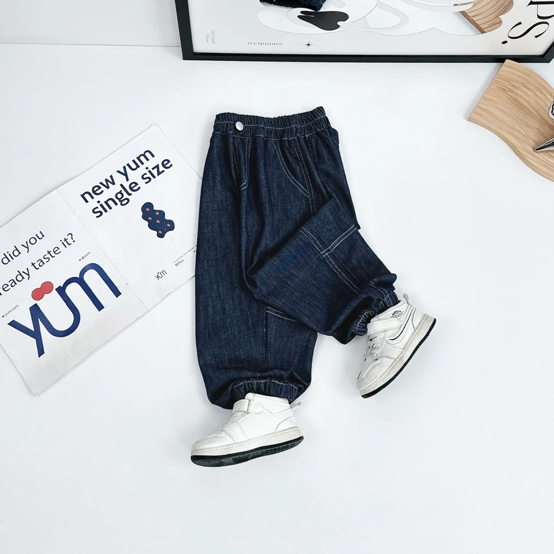 儿童薄款牛仔长裤夏季2025新款男童裤子宽松潮 JH036悠悠童话童装