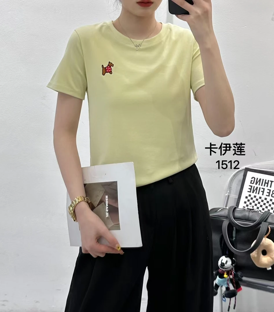 2025年夏季新款绣图弹力全棉短袖
