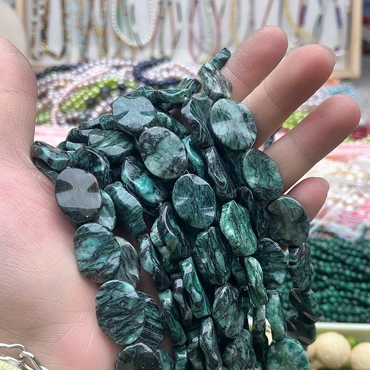 玛瑙/玉髓珠宝半成品未镶嵌一条15.5mm左右彼得石片珠