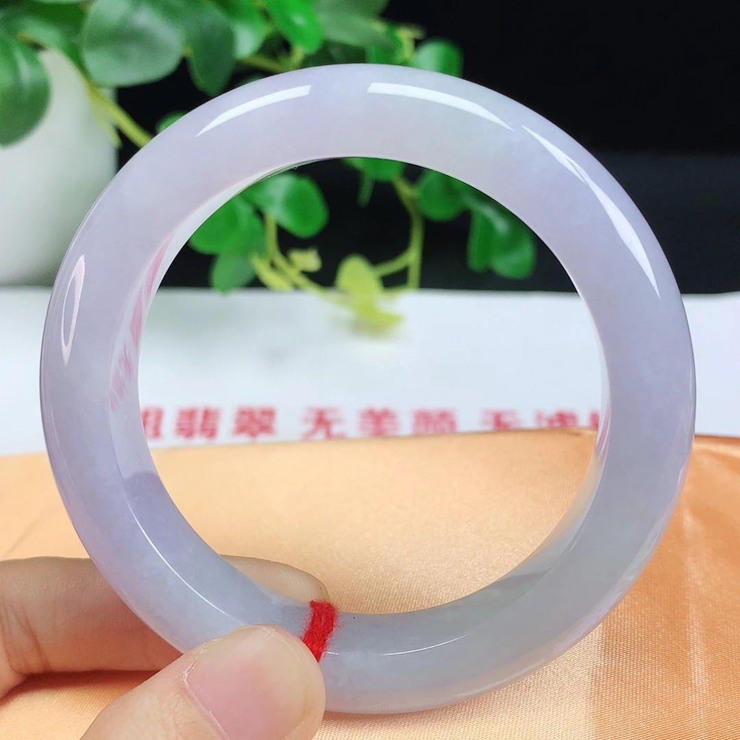 未镶嵌手镯翡翠54.3圈口冰粉紫正圈