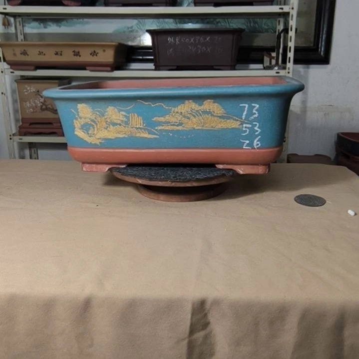 花盆紫砂宝蓝色大号马槽