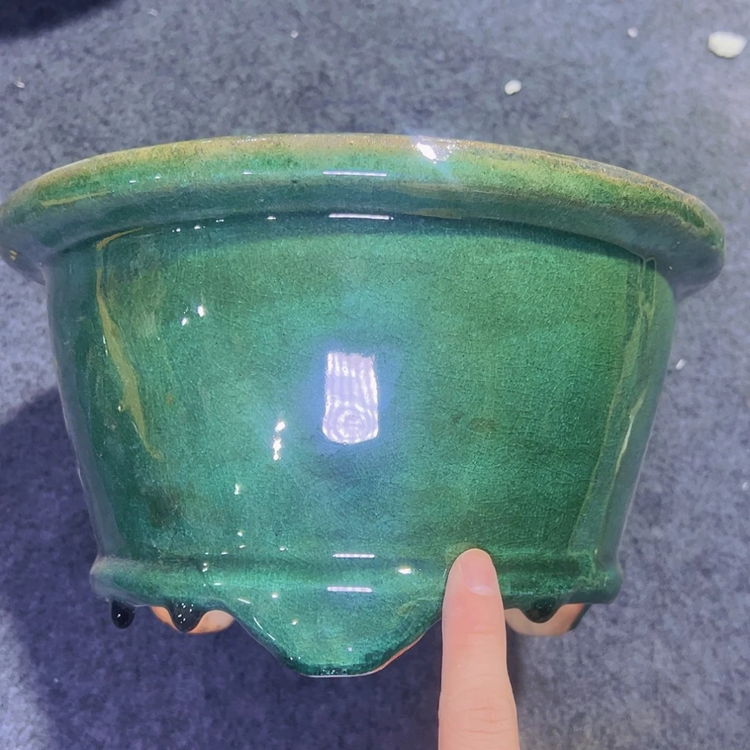 红陶正宗岭南石湾盆放漏