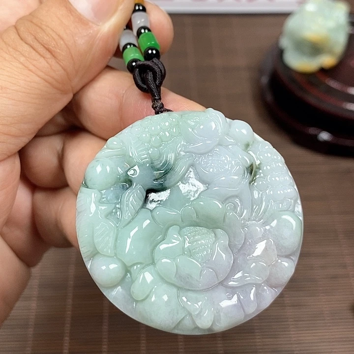 颈饰未镶嵌翡翠天然翡翠玉A货配证书