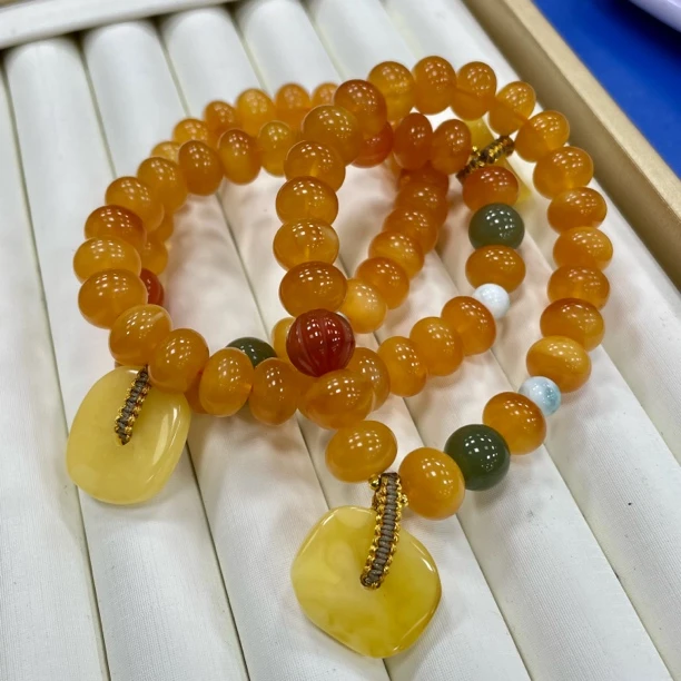 【书记甄选】天然原创蜜蜡单圈手链 约10mm+多样性发一件 AT3611