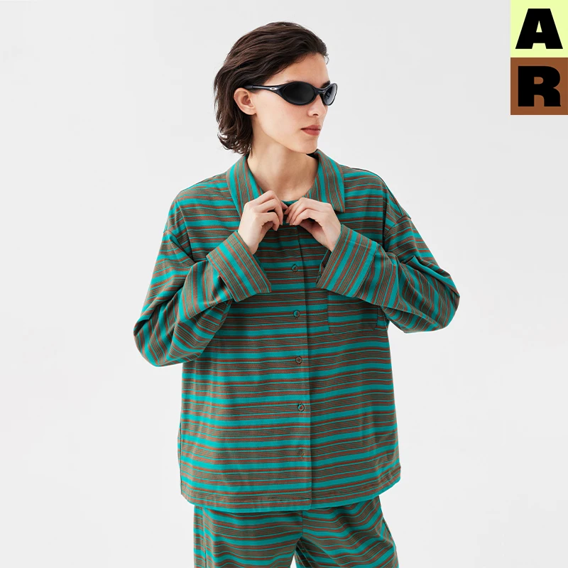 almond rocksAR原创条纹低调哲学家可外穿家居服套装