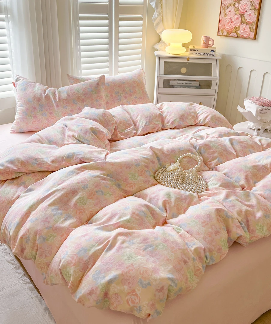 【6个花型】双层纱合集 全棉100%纯棉 小清新印花三件套四件套