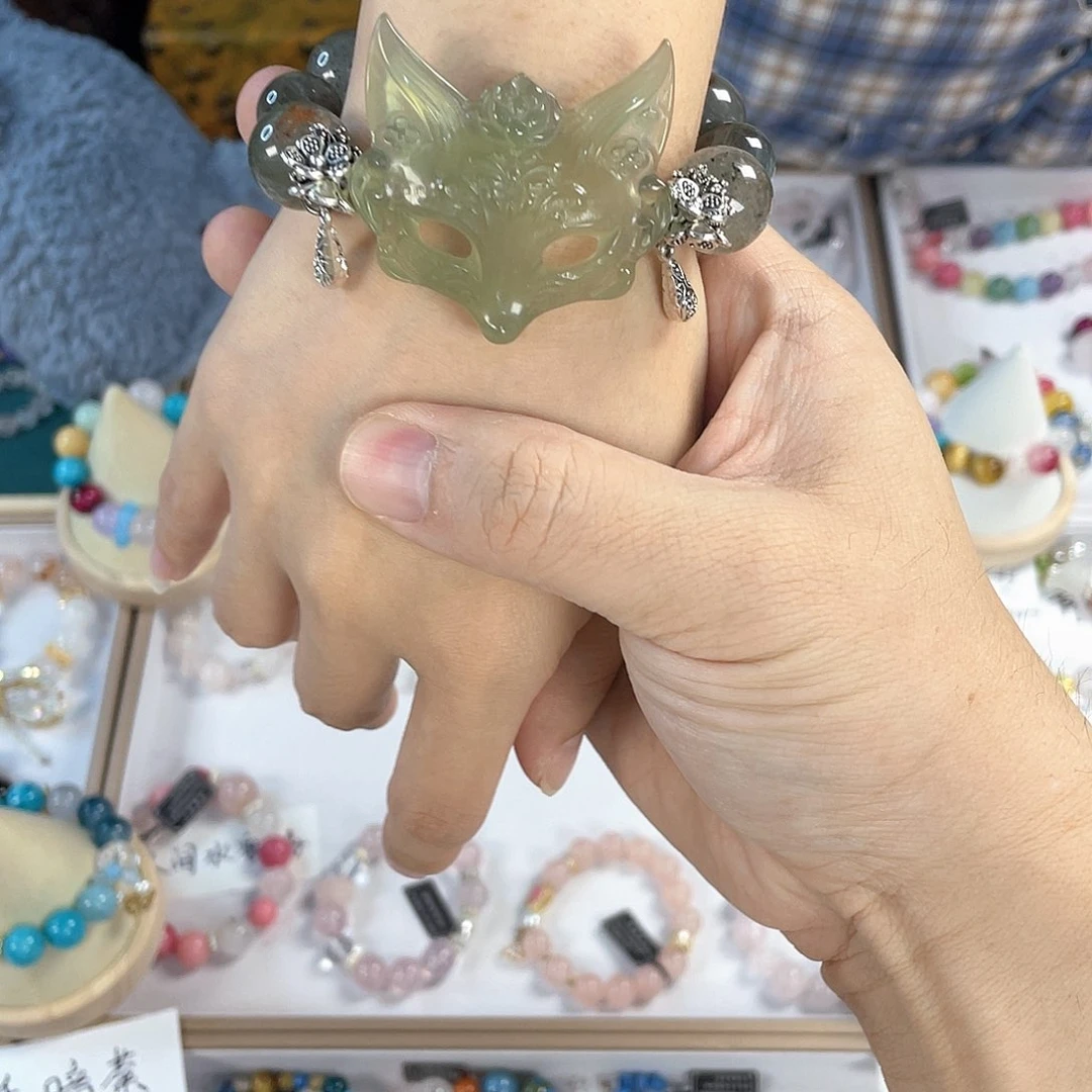 水晶手链银S925镀金镶嵌