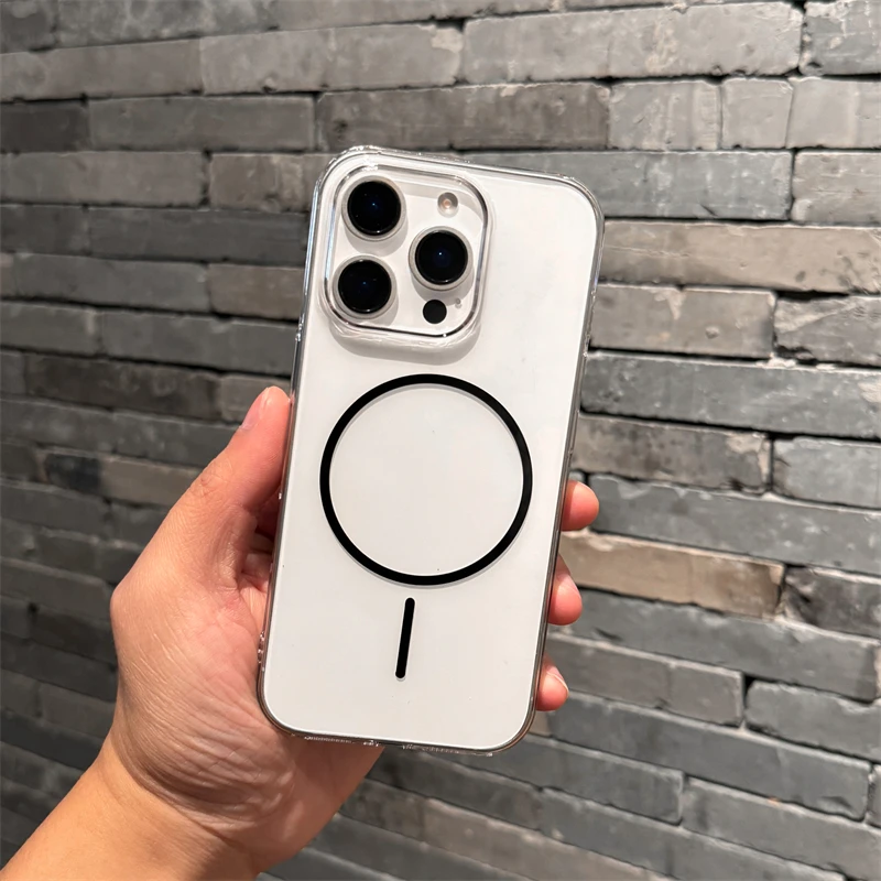 适用iphone16promax手机壳苹果15细圈磁吸男女14透明手机壳16pro