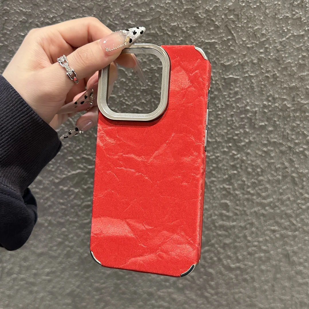 奥菲顿ins秋冬绒布雪山纹适用iPhone16promax手机壳苹果15/14软套