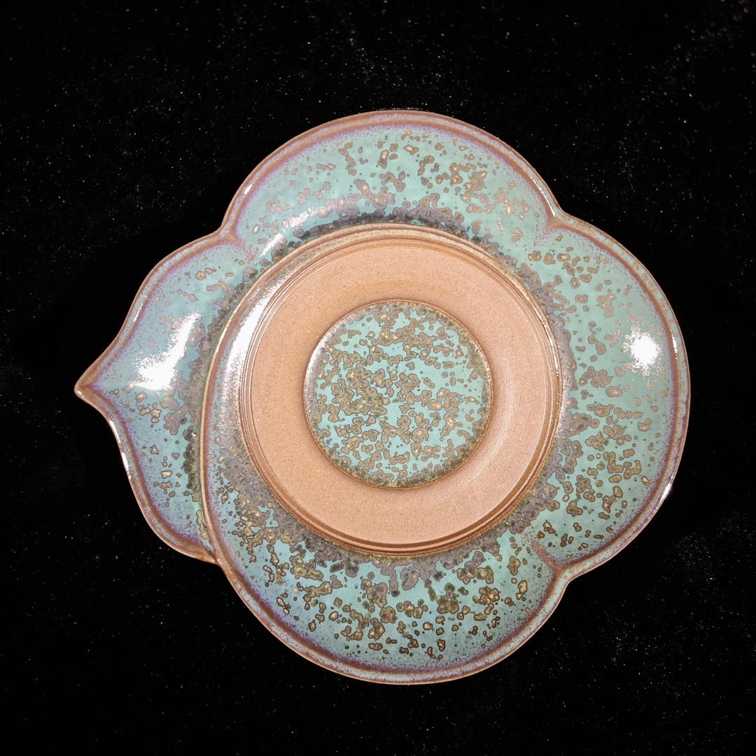 [馆长甄选孔家钧窑作品]陶瓷 —祥云茶盘