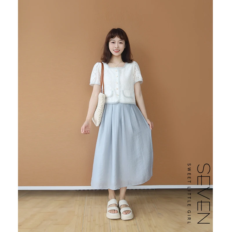 87七七146小个子撞色小香风外套半裙套装夏时尚气质两件套小美说