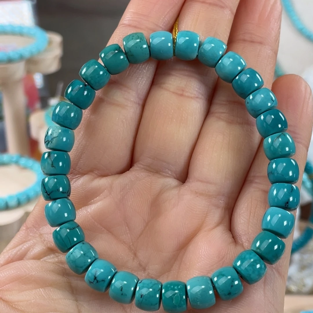 绿松石未镶嵌套链精品直切7.5mm