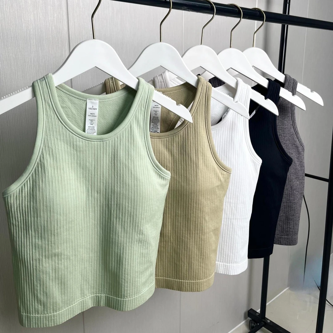 高强度伽背心女吸汗速干紧身运动T恤防震跑步聚拢健身背心女款