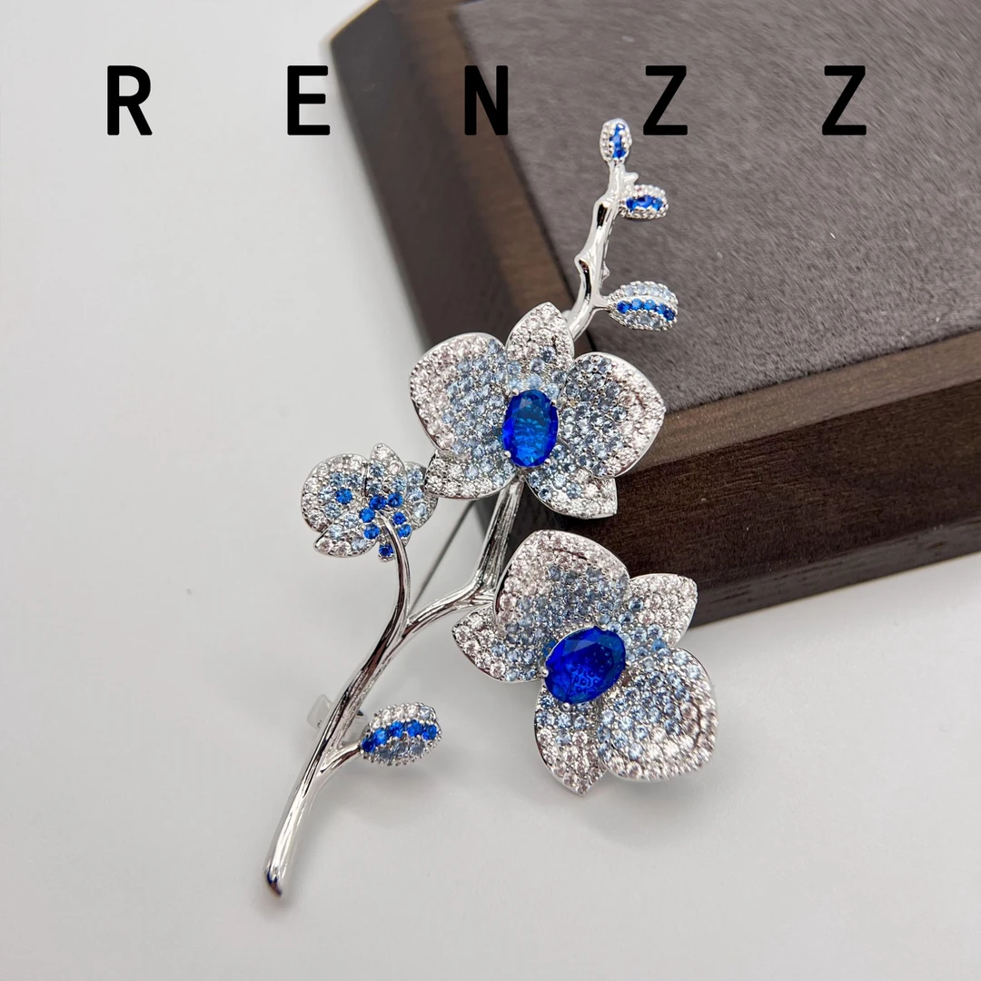 4355蓝色梅花时尚胸针