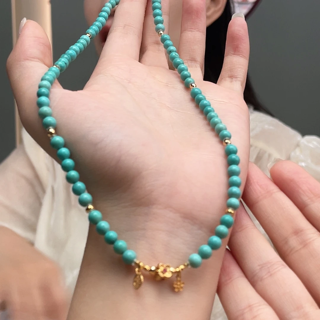 绿松石18K金镶嵌颈饰