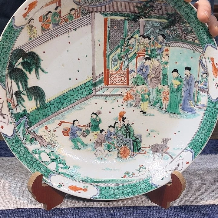 陶盘五彩人物大盘