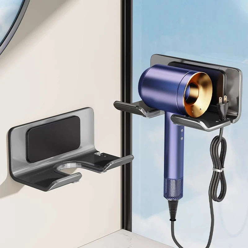不锈钢吹风机置物架支架戴森免打孔卫生间电吹风挂浴室壁挂式收纳