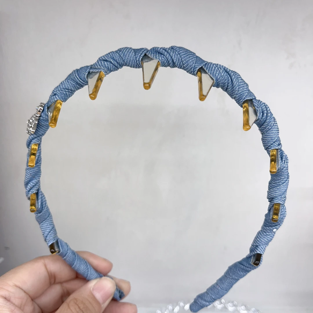 D932牛仔波浪发箍