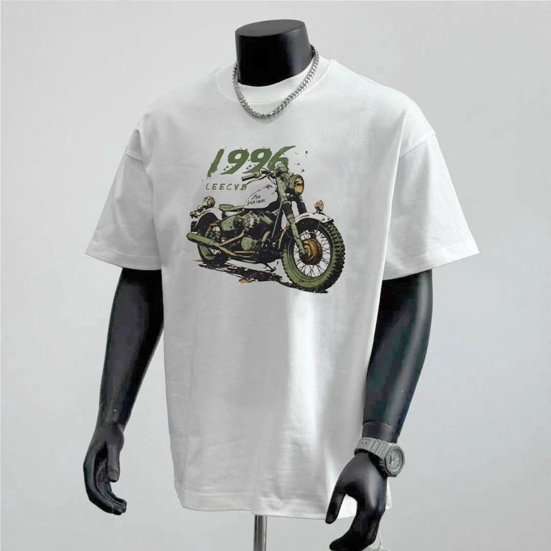 2025克黑色美式透气纯棉短袖T恤百搭夏季男款个性宽松圆领T恤情侣