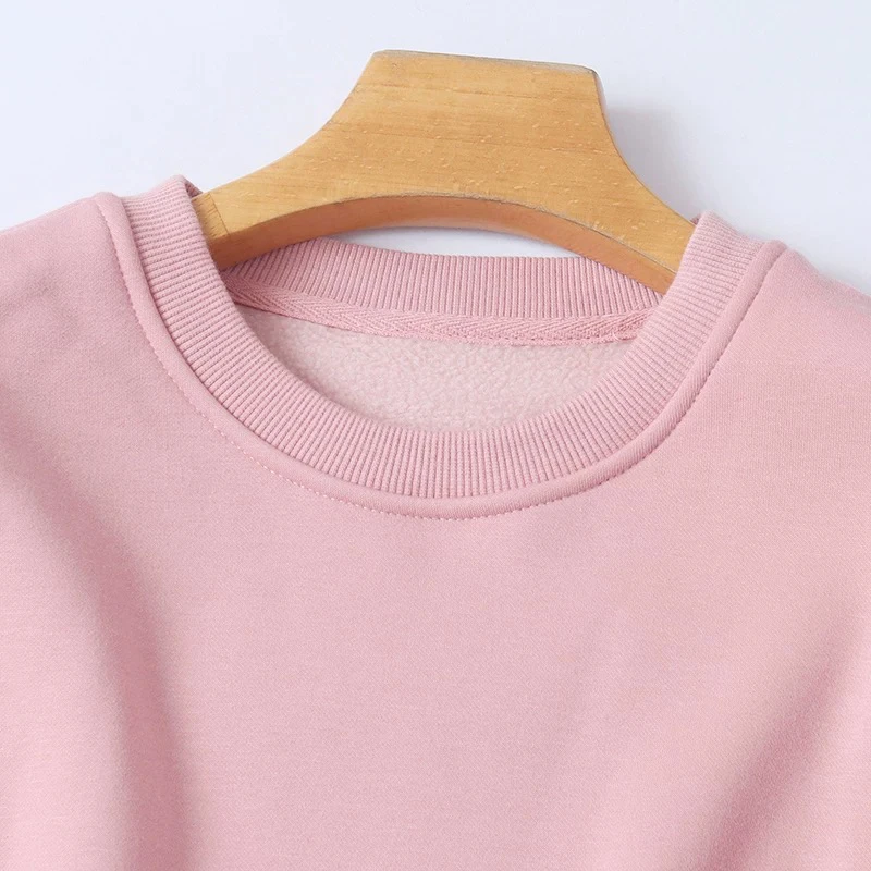 圆领藕色一体绒男女同款卫衣