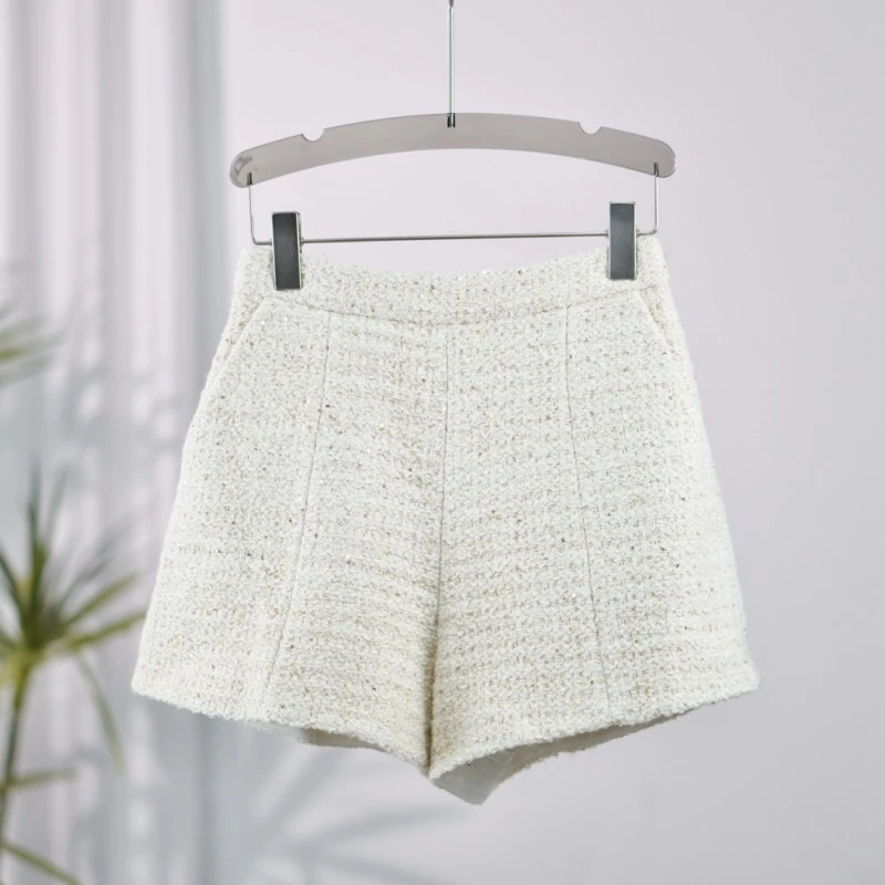 卓系列  F510  女装秋冬外搭小香呢子短裤白色M1400902