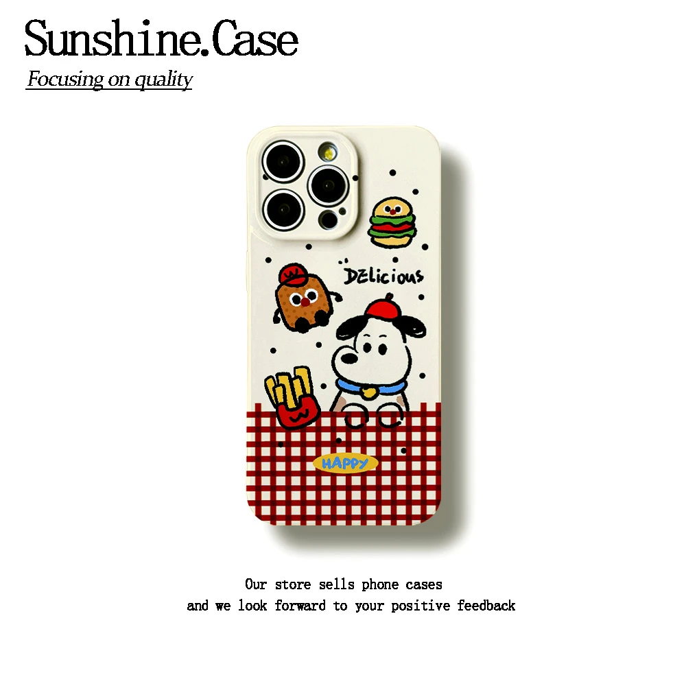 【番茄case专属】汉堡小狗软壳适用苹果oppo华为vivo小米手机壳防摔