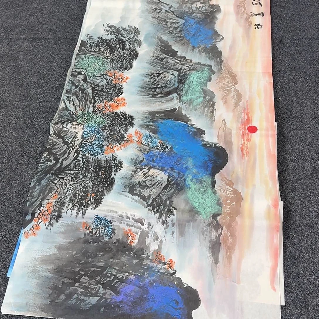 纯手绘国画作品好看小六尺