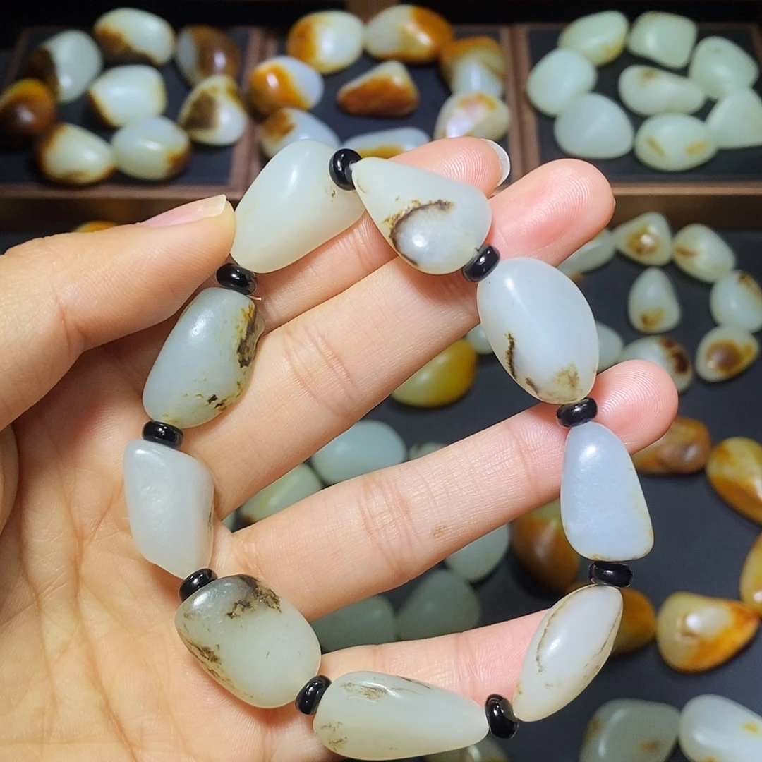 和田玉未镶嵌手链