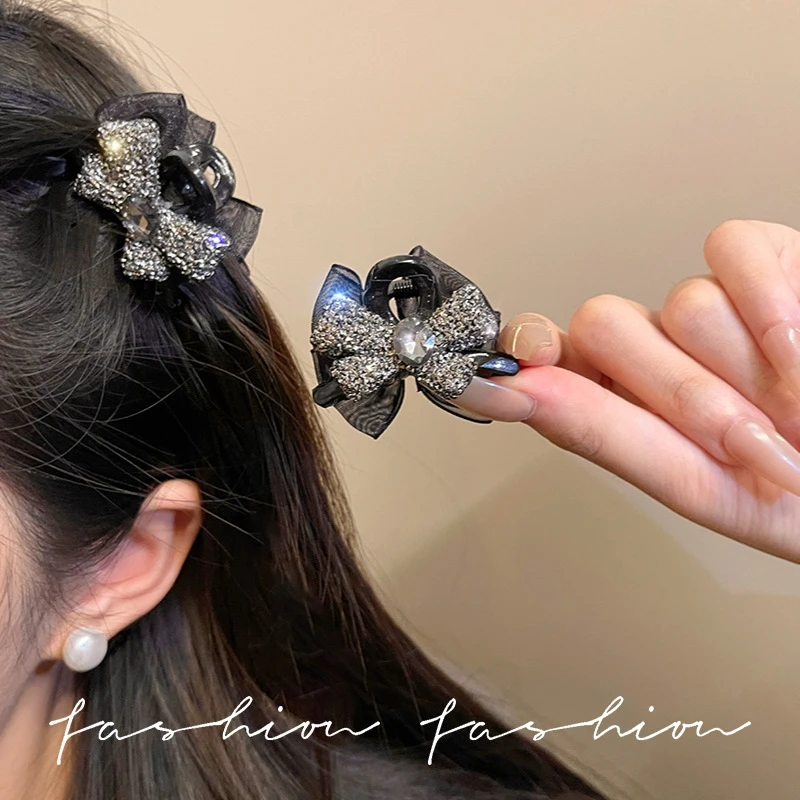全新未使用  精致水钻蝴蝶结刘海碎发卡高级感简约公主头气质发卡