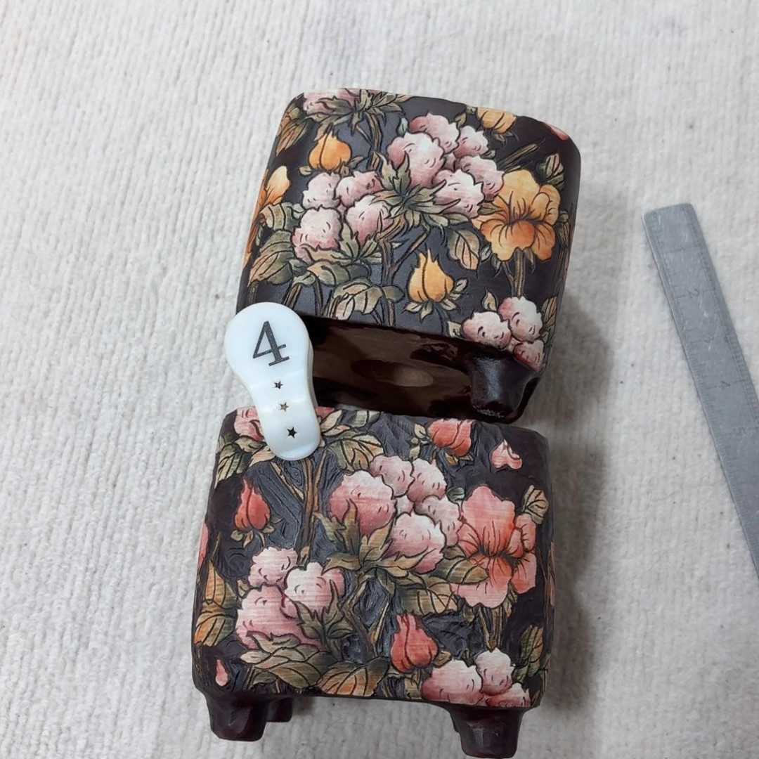 3***子紫砂花盆陶瓷多肉花盆微瑕