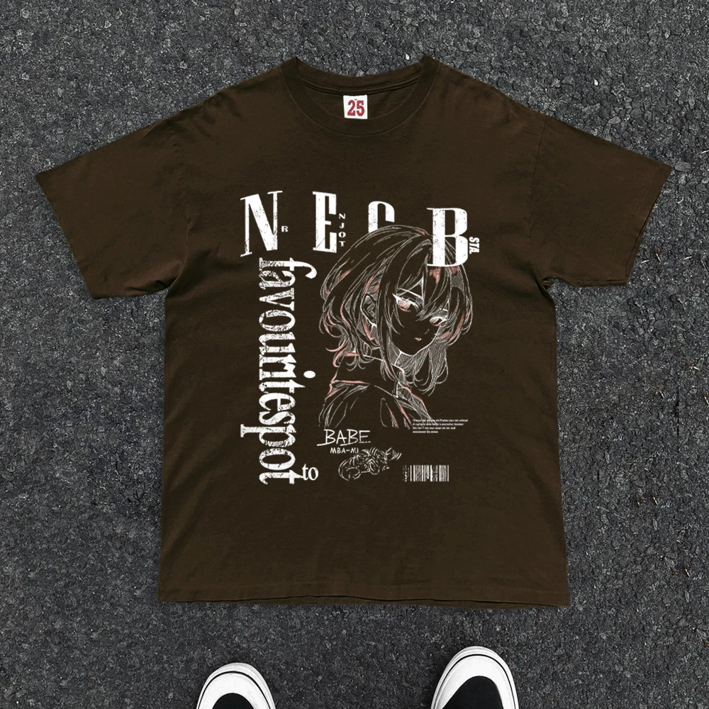 100%纯棉320克重磅男士运动时尚休闲情侣春夏印花圆领宽松潮流