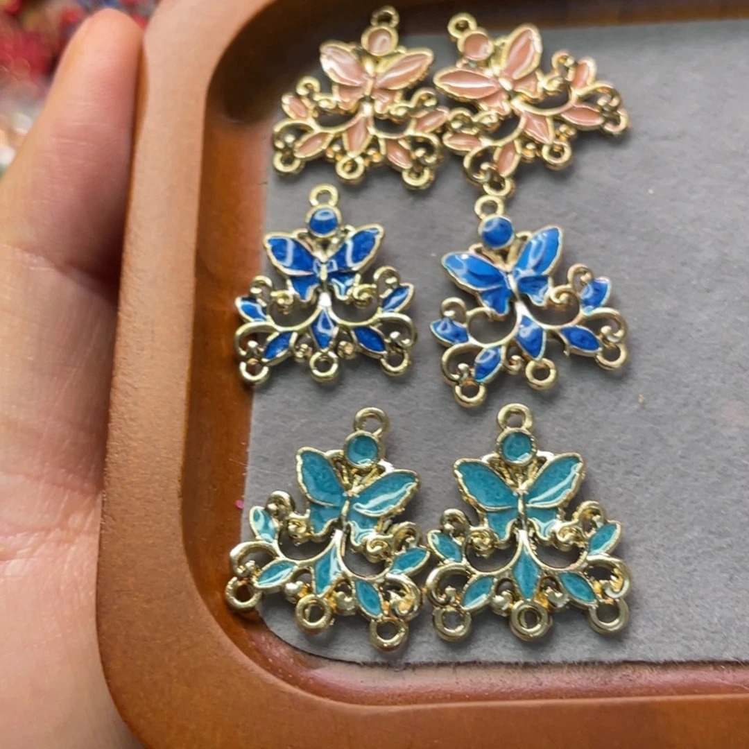 满***儿3孔流苏花片手工配件3对