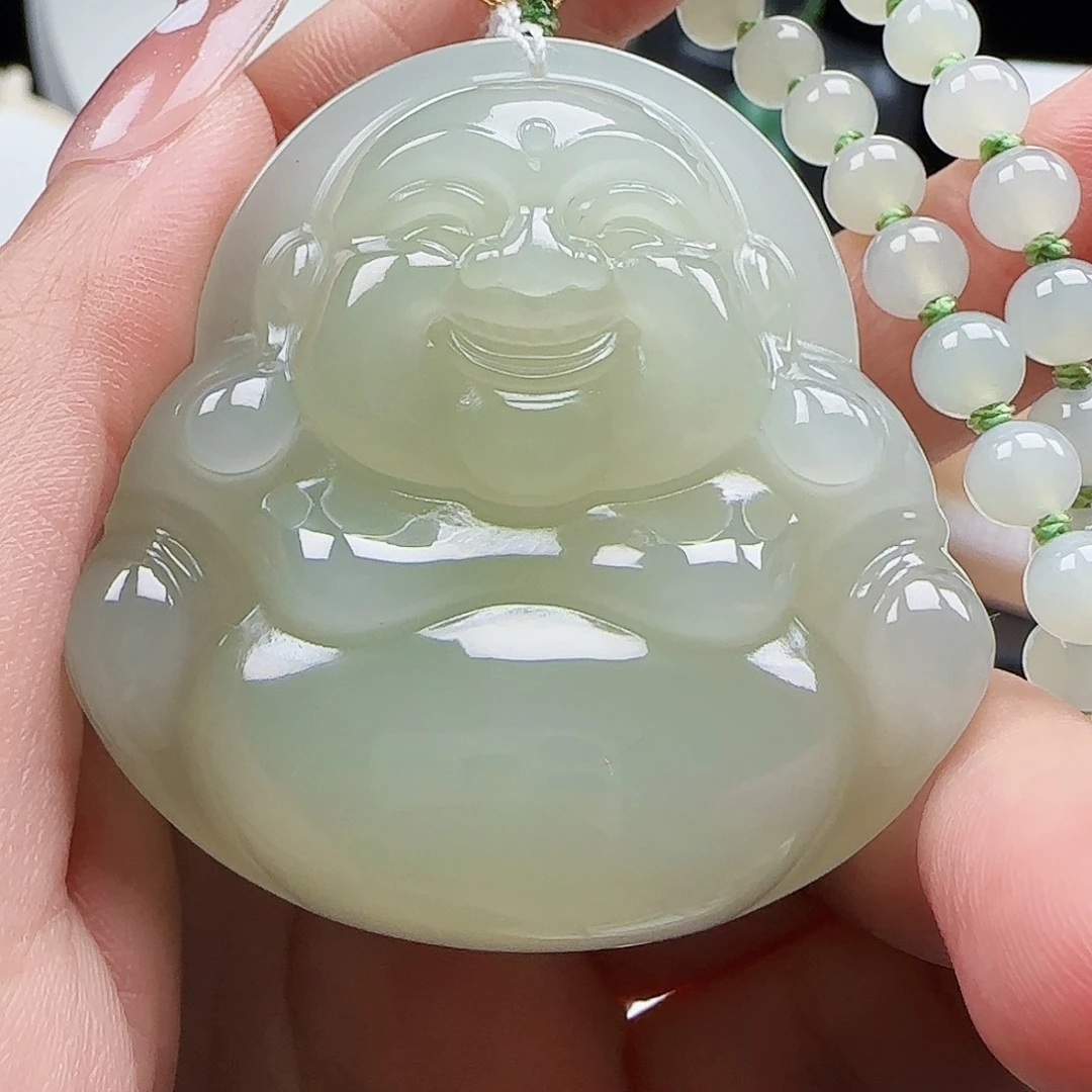 和田玉18K金镶嵌颈饰50