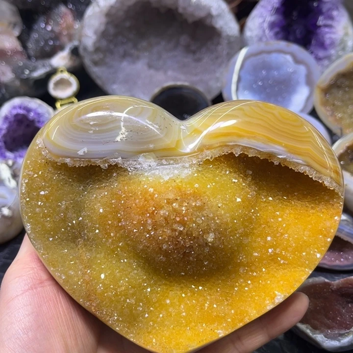 珠宝半成品未镶嵌水晶黄金大爱心