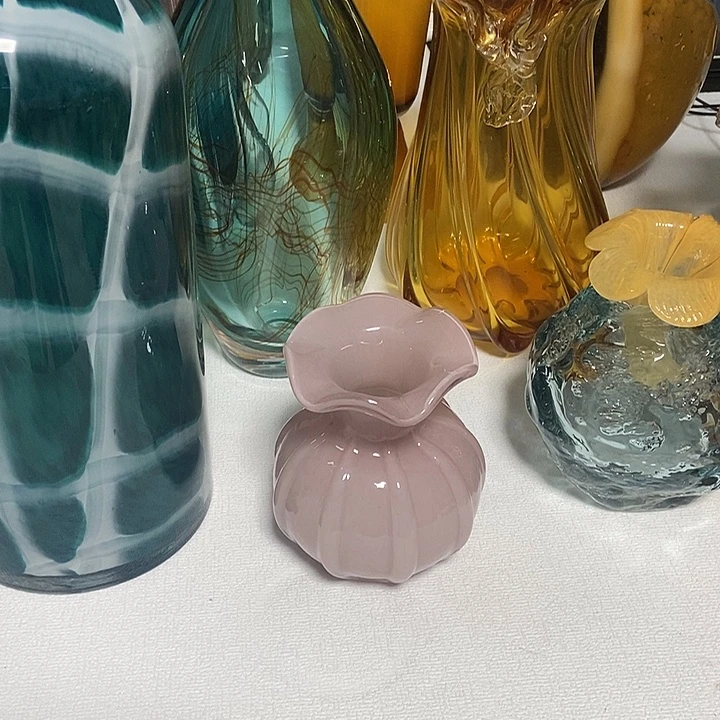 粉色钱袋摆件家居花瓶