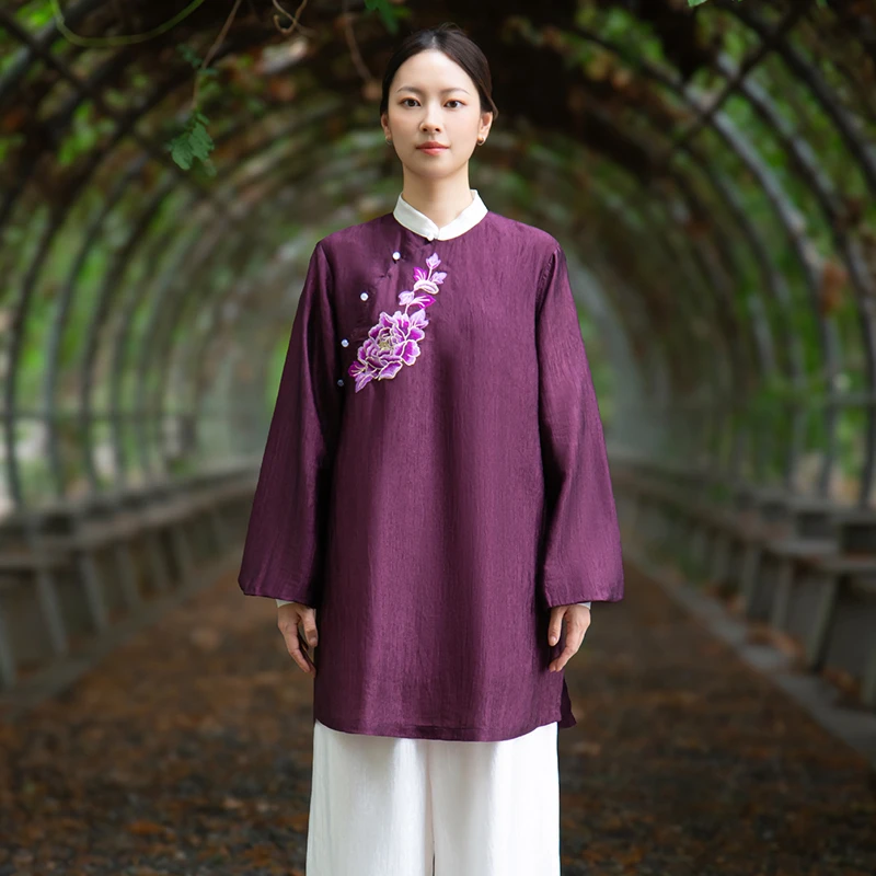 高端表演太极服女2025新款比赛年轻人改良版太极拳练功服仙气飘飘