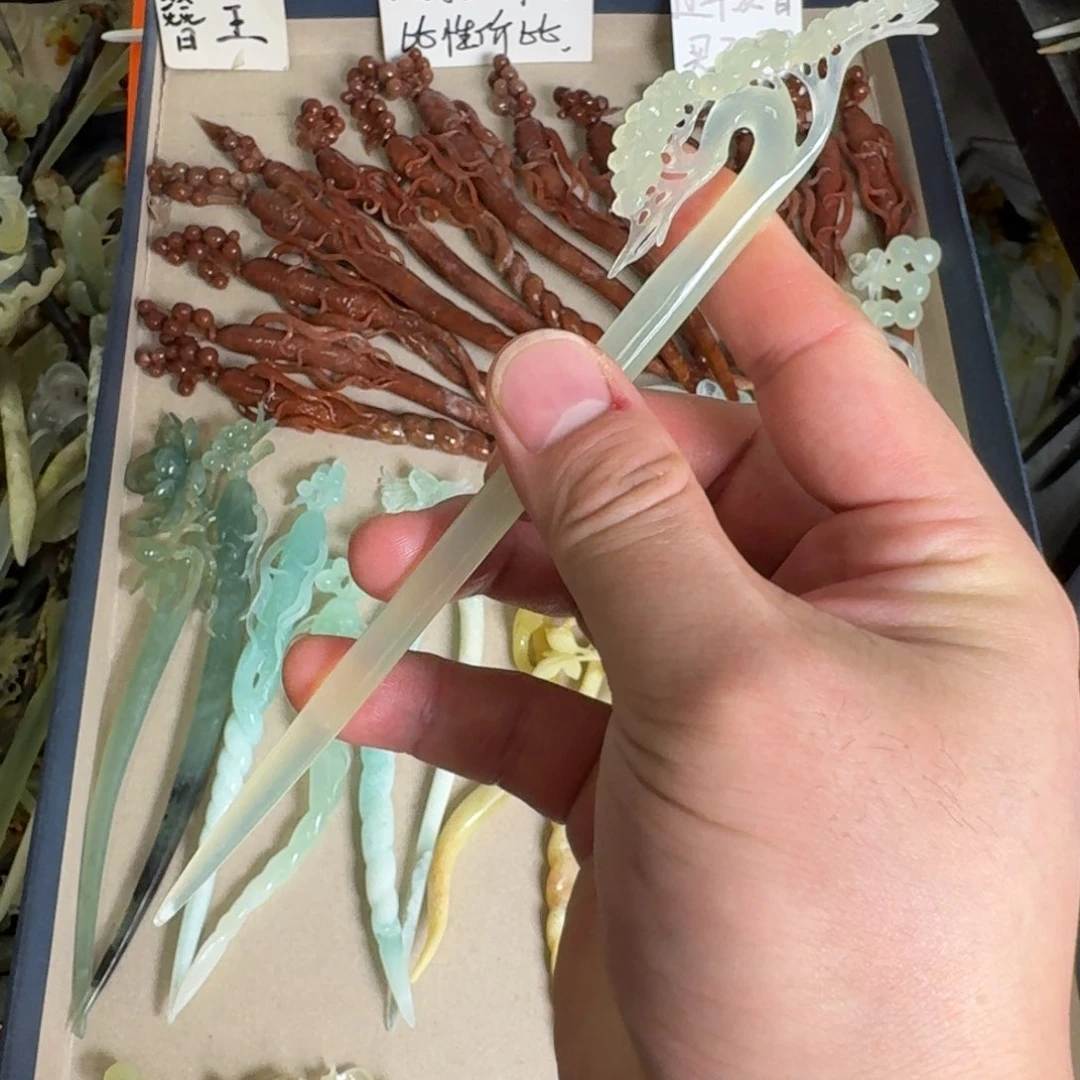 岫玉发饰未镶嵌岫玉发簪就是好看