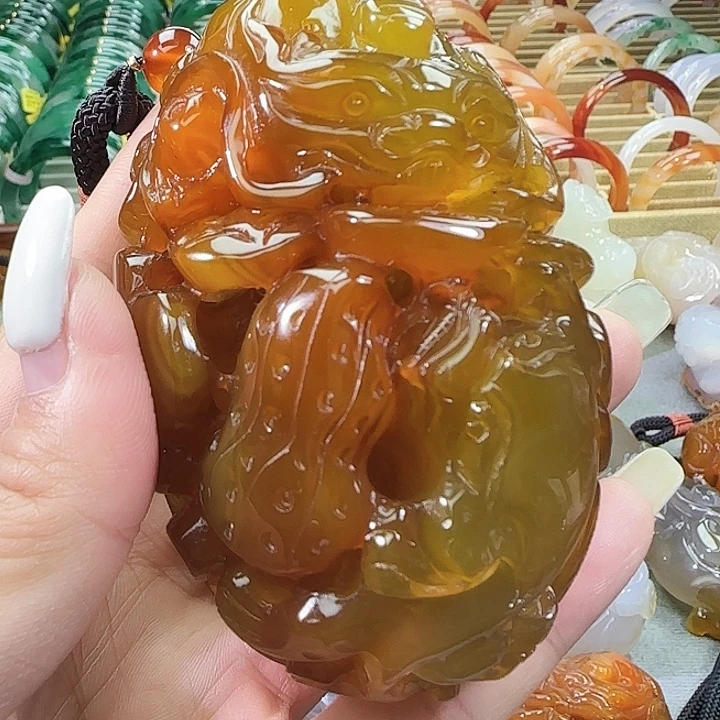 玛瑙/玉髓合金手把件