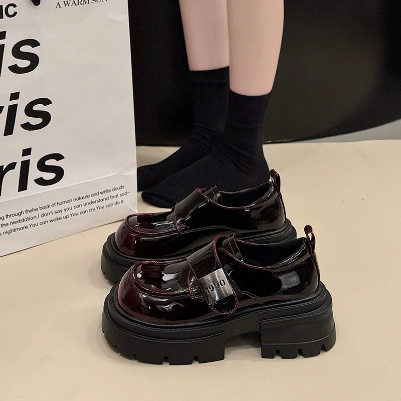 厚底乐福鞋女鞋2025年春季新款英伦风增高单鞋复古厚底小皮鞋鞋子