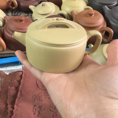 茶壶紫砂梨皮本绿140cc