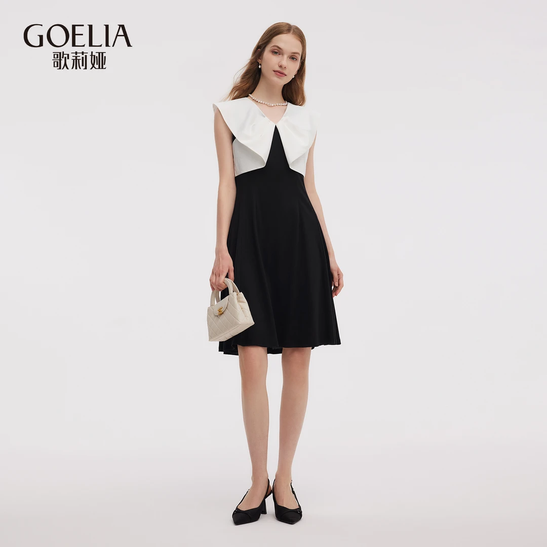 歌莉娅 夏季新品  蝴蝶领连衣裙  1E7R4H040