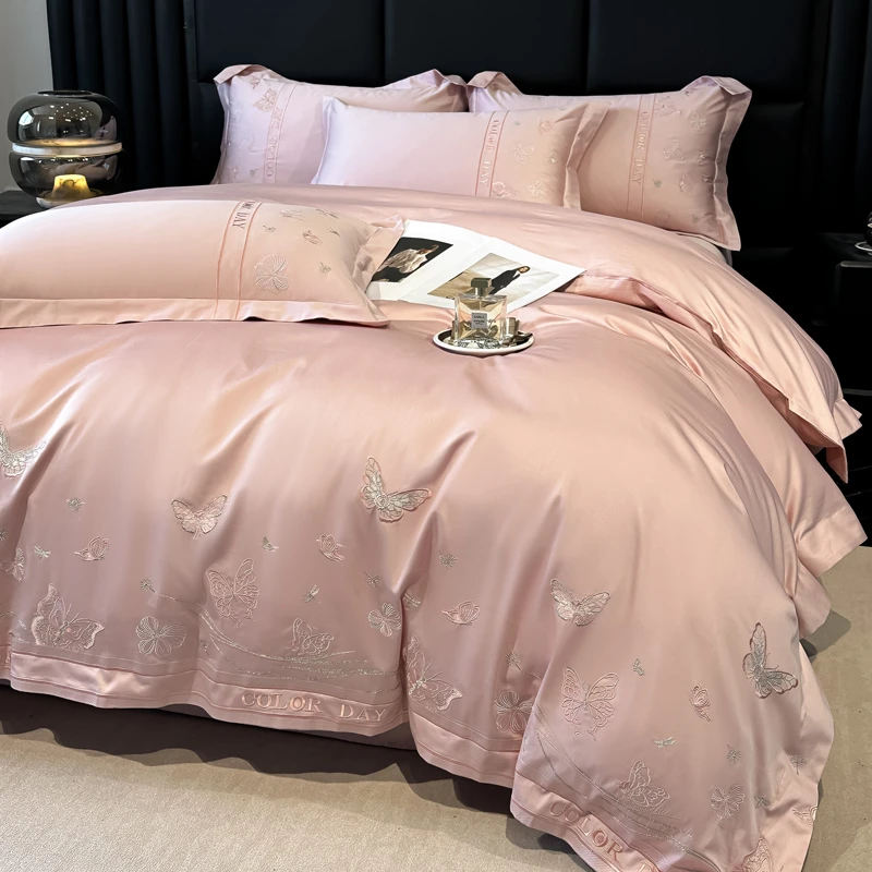 新款A类轻奢高级感160支全棉裸睡四件套纯棉床单被套被罩床上用品